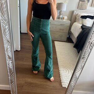 We The Free Jayde Flare Green Corduroy Pants